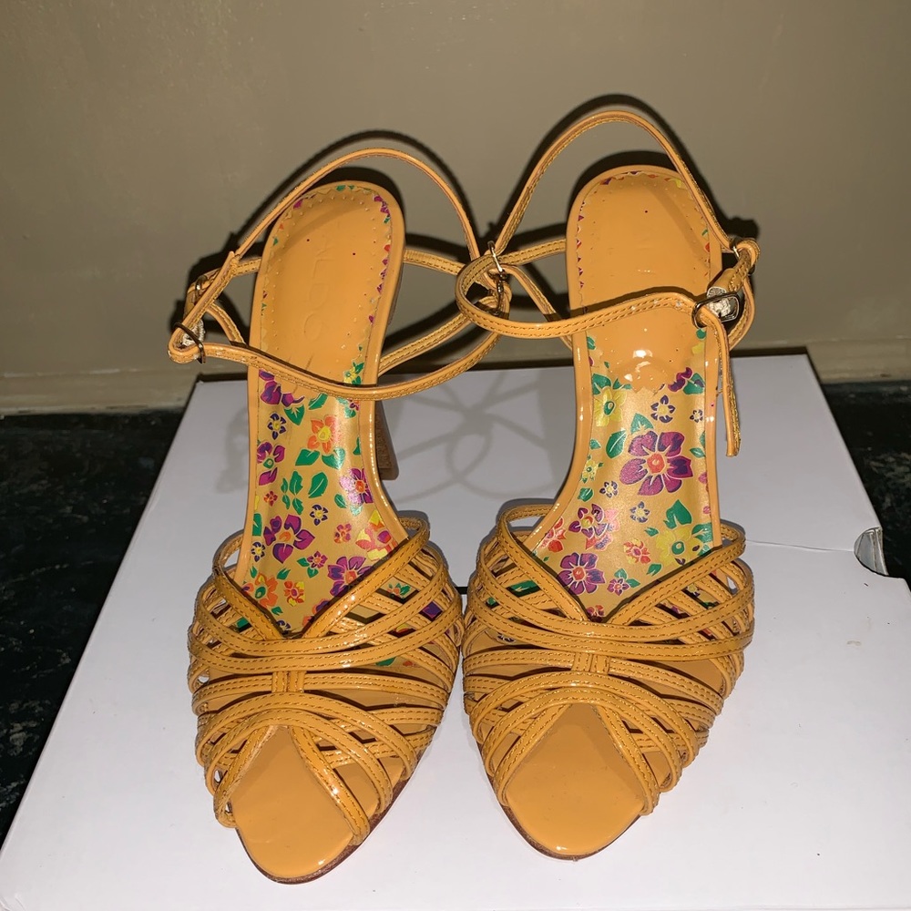 Yellow Aldo strap sandal